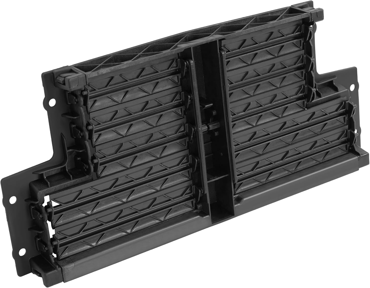 HECASA Front Radiator Air Shutter Grille Compatible with 2019-2025 Chevy Chevrolet Silverado GMC Sierra 1500 LTD Plastic Black