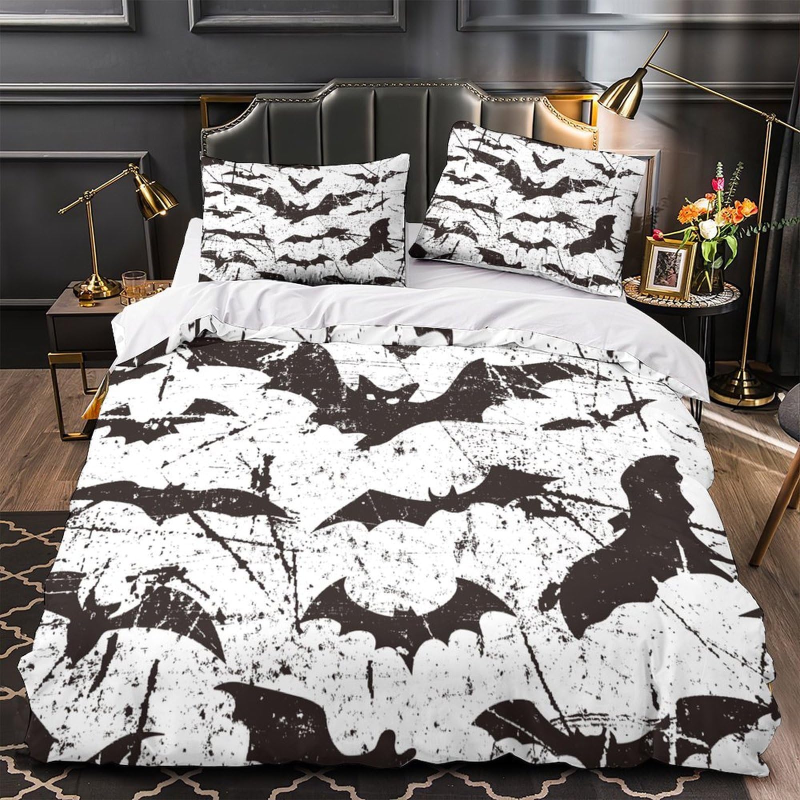 Chauves-souris Halloween parure de lit douce housse couette 135x200