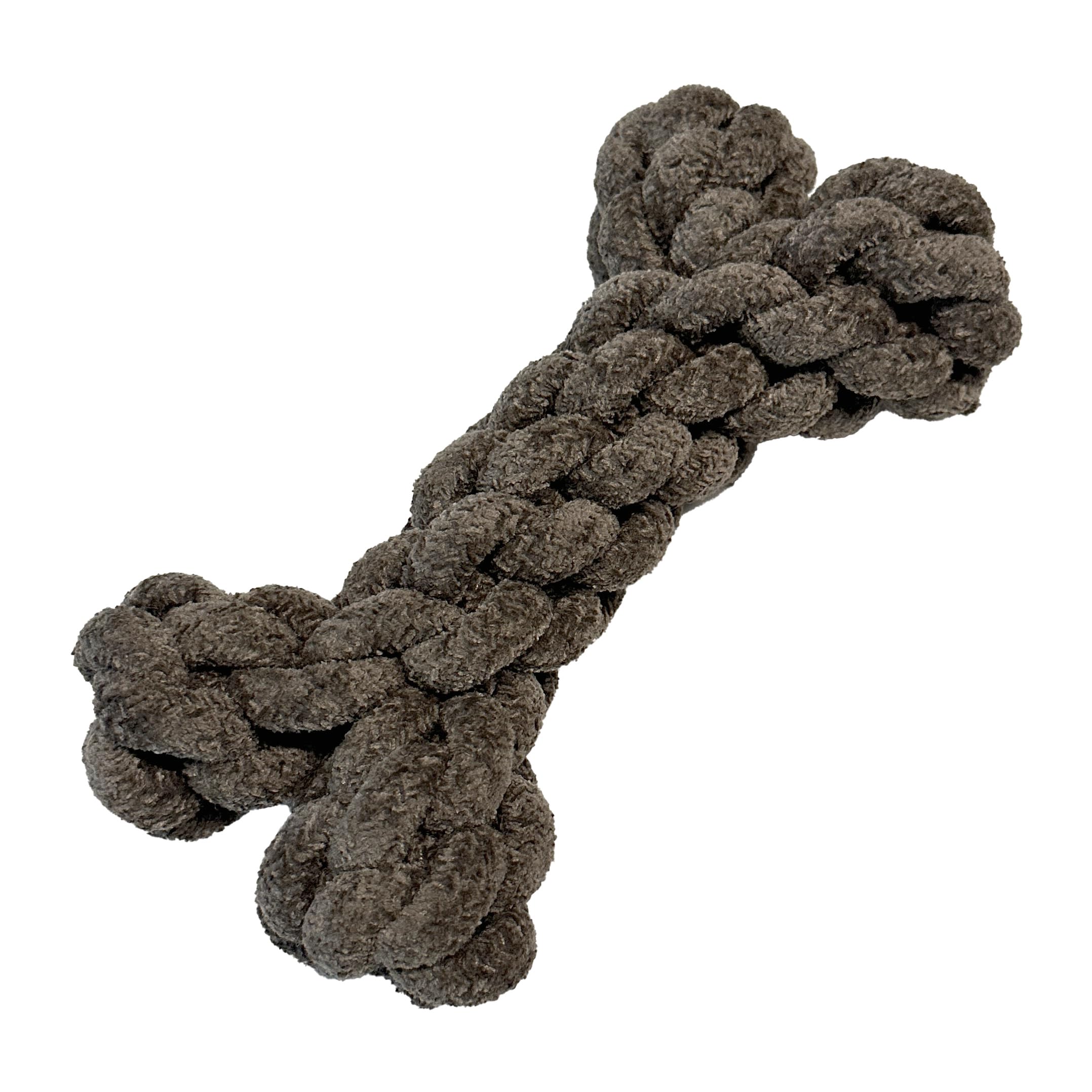 Jouet durable en velours noué pour chien os marron fouFIT