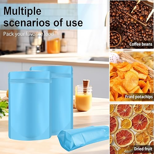 Miniatura 6 de 120 bolsas de Mylar a prueba de olores de 5.5 x 7.8 pulgadas, para el almacenamiento de alimentos, bolsas resellables de Mylar resistentes a la luz,