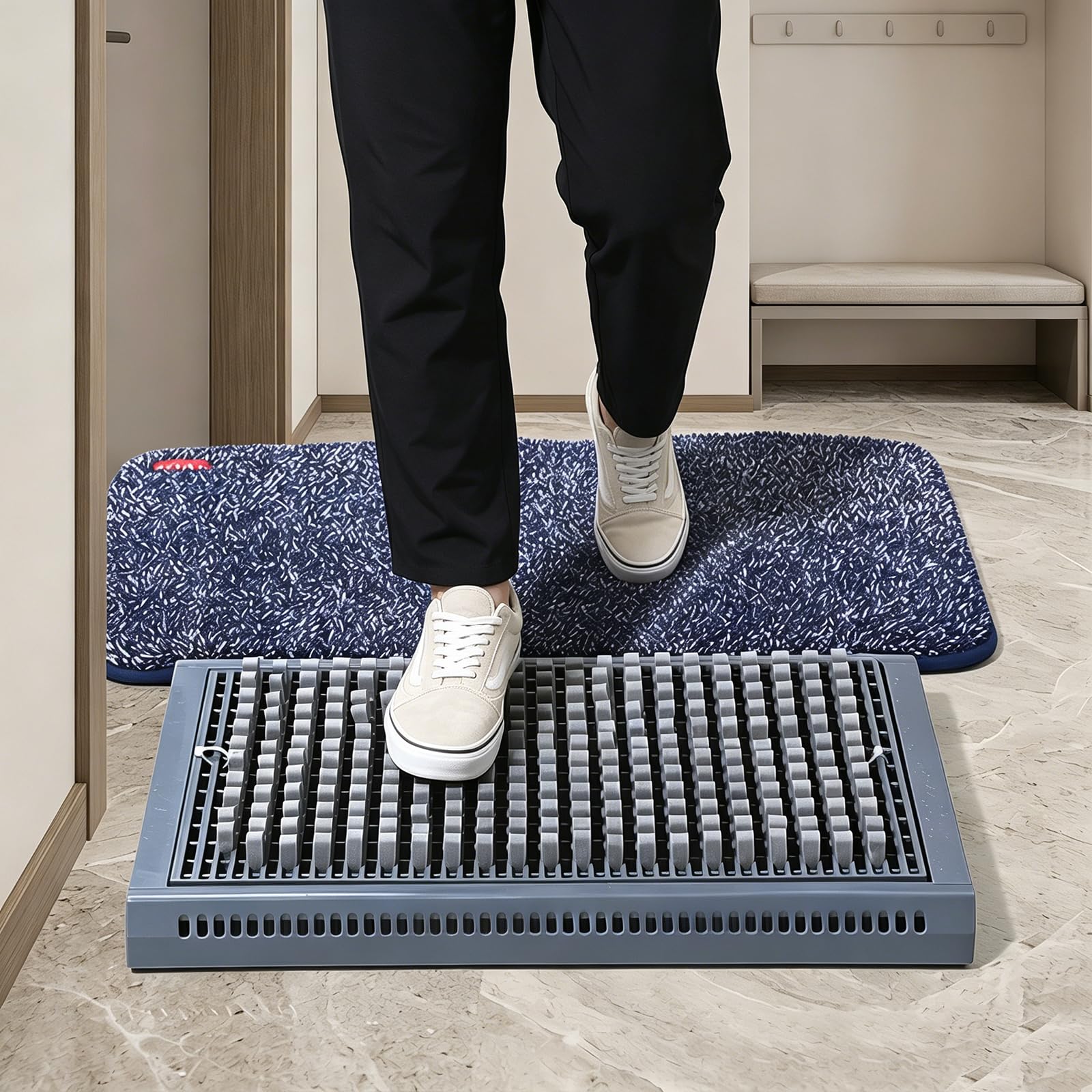 Alfombrilla Limpiadora De Suelas, Máquina Limpiadora De Suelas De Zapatos, Raspador De Botas, para Uso En Seco Y Húmedo, con Alfombrilla Absorbente, para Hogares, Tiendas Y Granjas