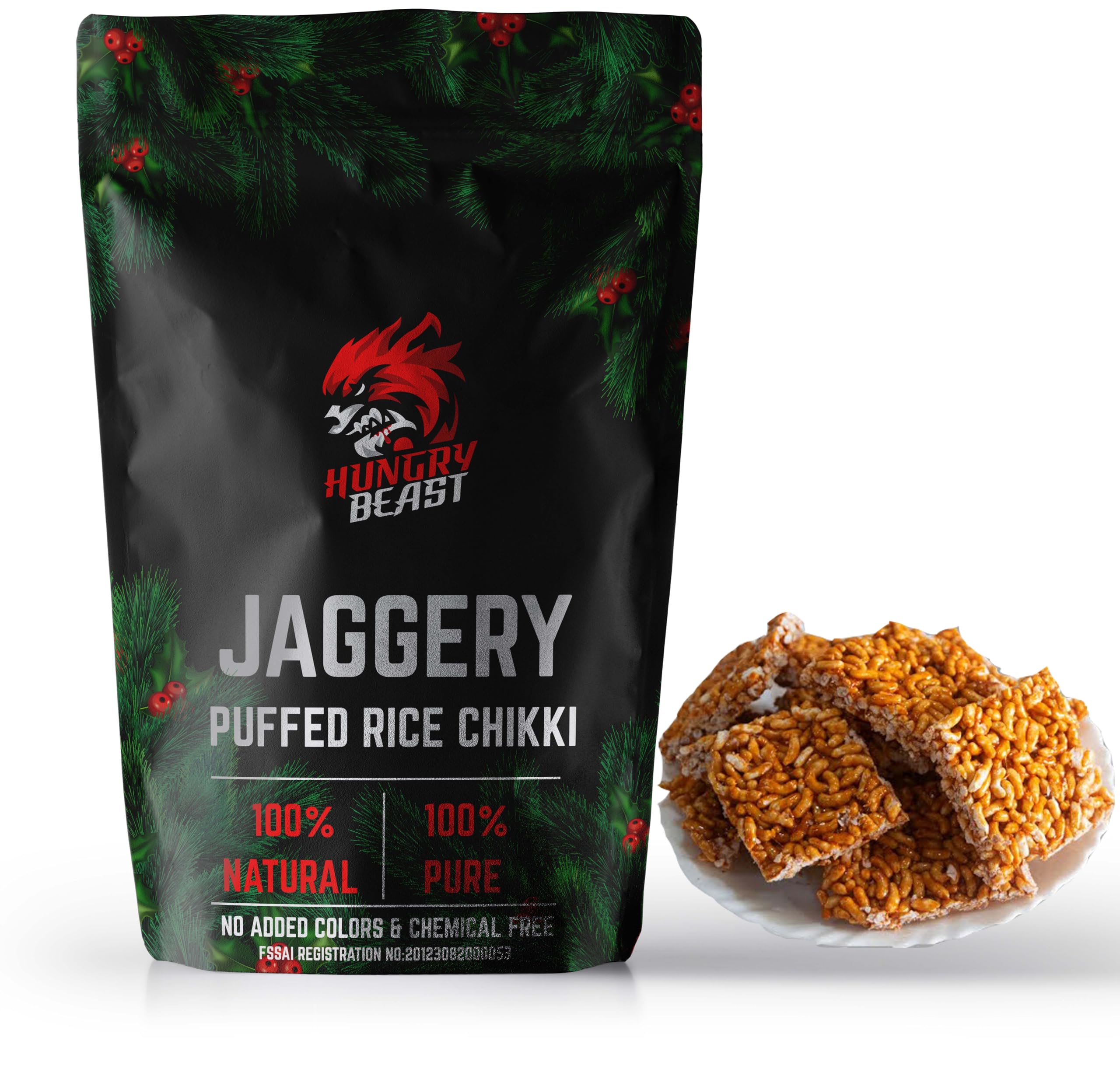 healthy & fresh pure natural jaggery puffed rice cake | murmurala chikki | mamra chikki | sweet kurmura cake | parmal chikki | jaggery puffed rice chikki (250 grams)