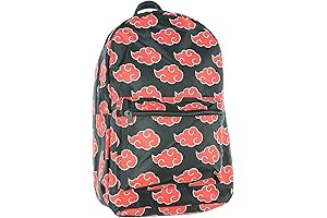 Naruto Fashionable Anime Backpack, Shippuden Akatsuki Red Clouds Print