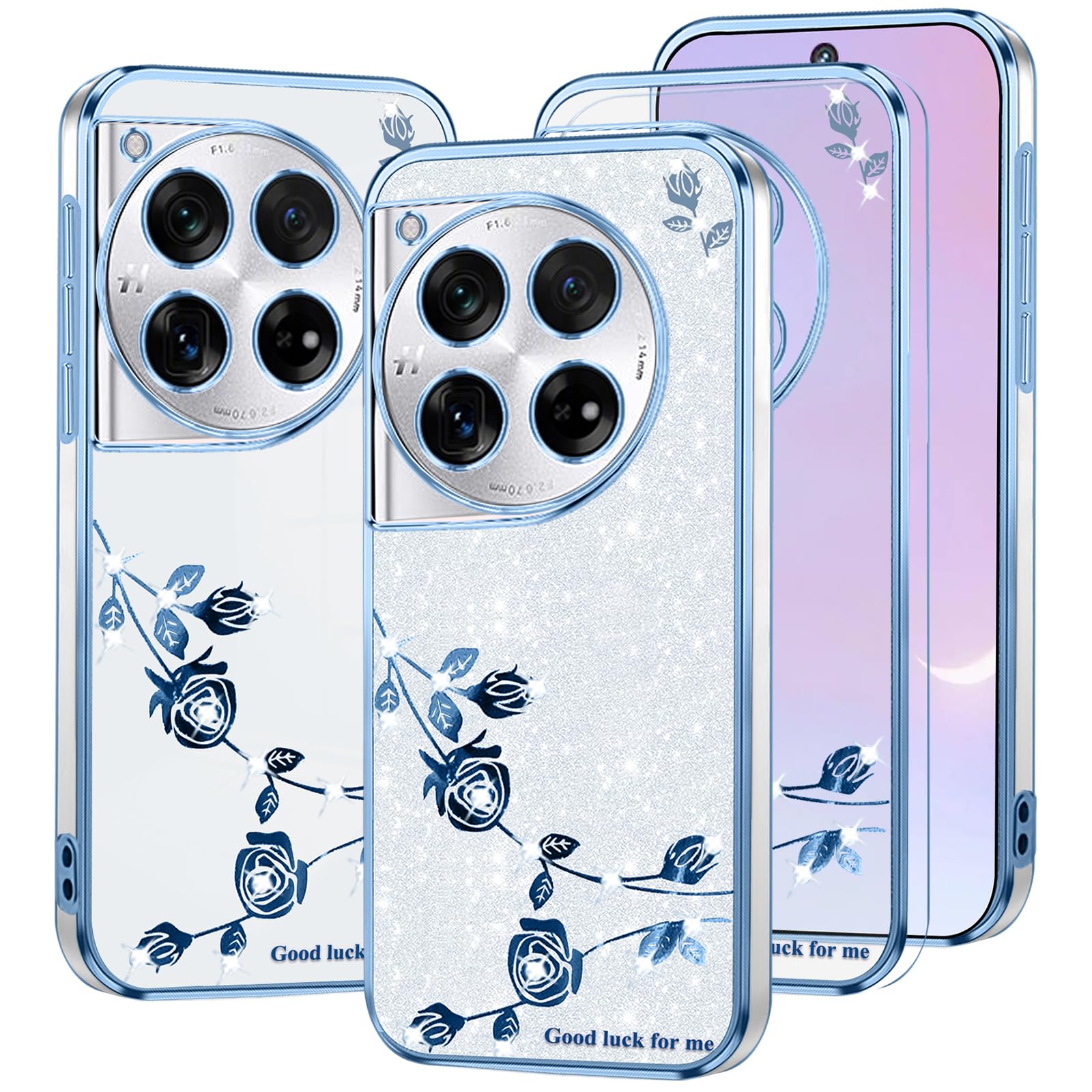 Coque OnePlus 12 paillettes roses : protection silicone transparente chic - 8