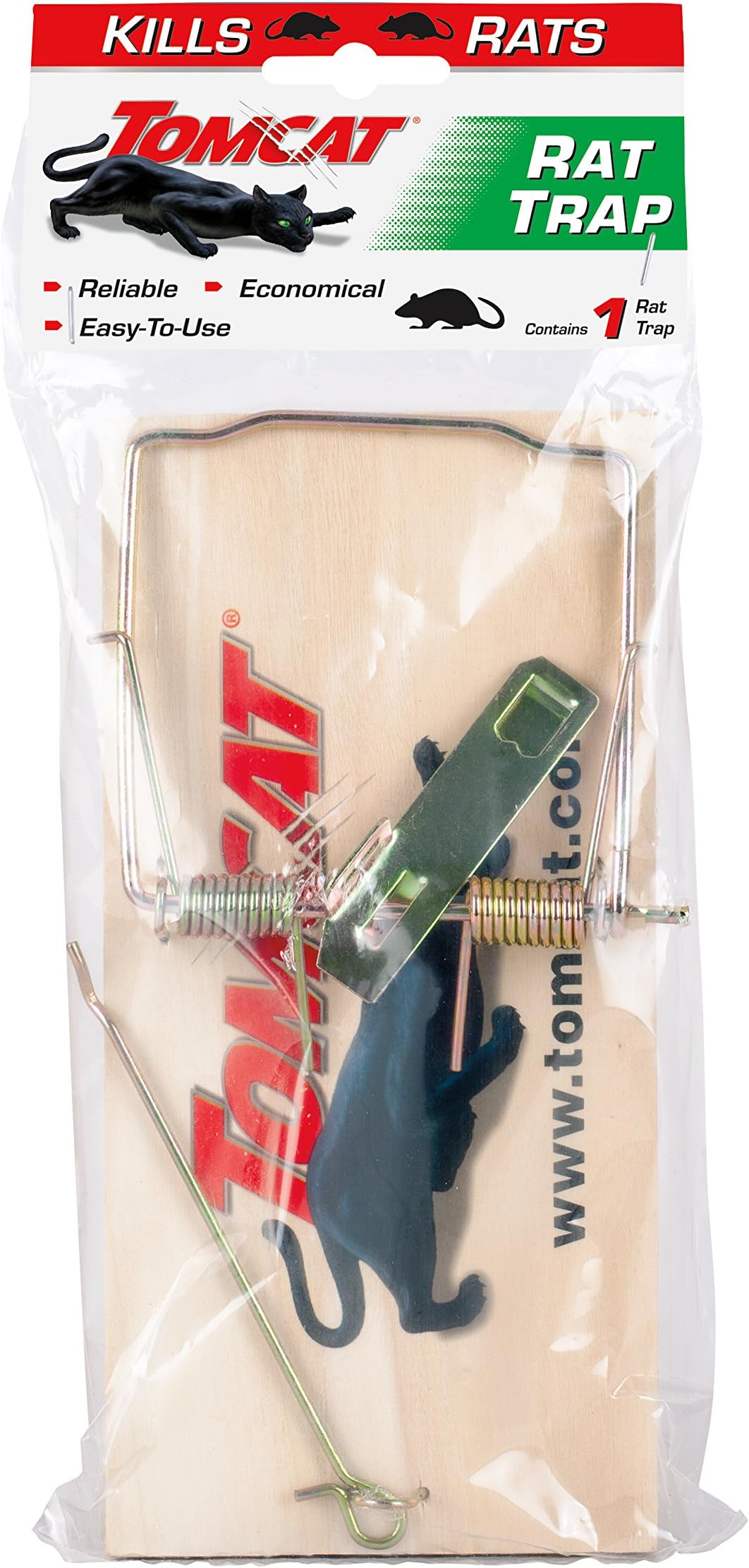 Wooden Rat Traps - Disposable Non-Chemical Rat Trap for Homes, Garages and Basements, Single Pack