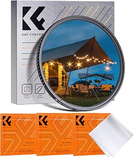 K&F Concept 82mm Variable 6-Point Starburst Lens Filter - Adjustable Cross Screen Effect, 18-Layer Coated Optical Glass + Cleaning Cloths