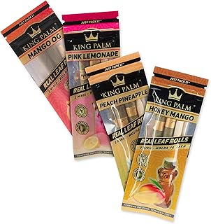 King Palm Mini Size Cones - 2 Rolls per Pack, 4 Packs - Organic Pre Rolled Cones - King Palm Cones (Combo Pack-1 of Each)
