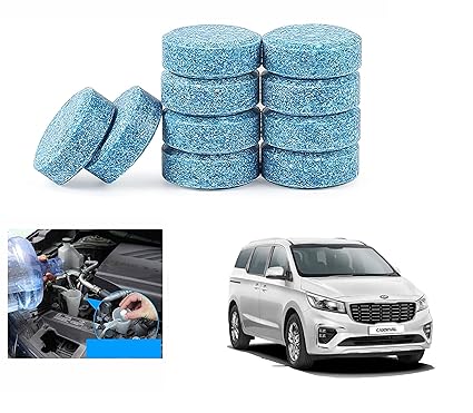 Asryd Car Wiper Detergent Effervescent Tablets Auto Windshield Cleaner Glass Tablets| Better Visibility | Safer Driving | Made in India | for Kia Carnival (10 Tablets)