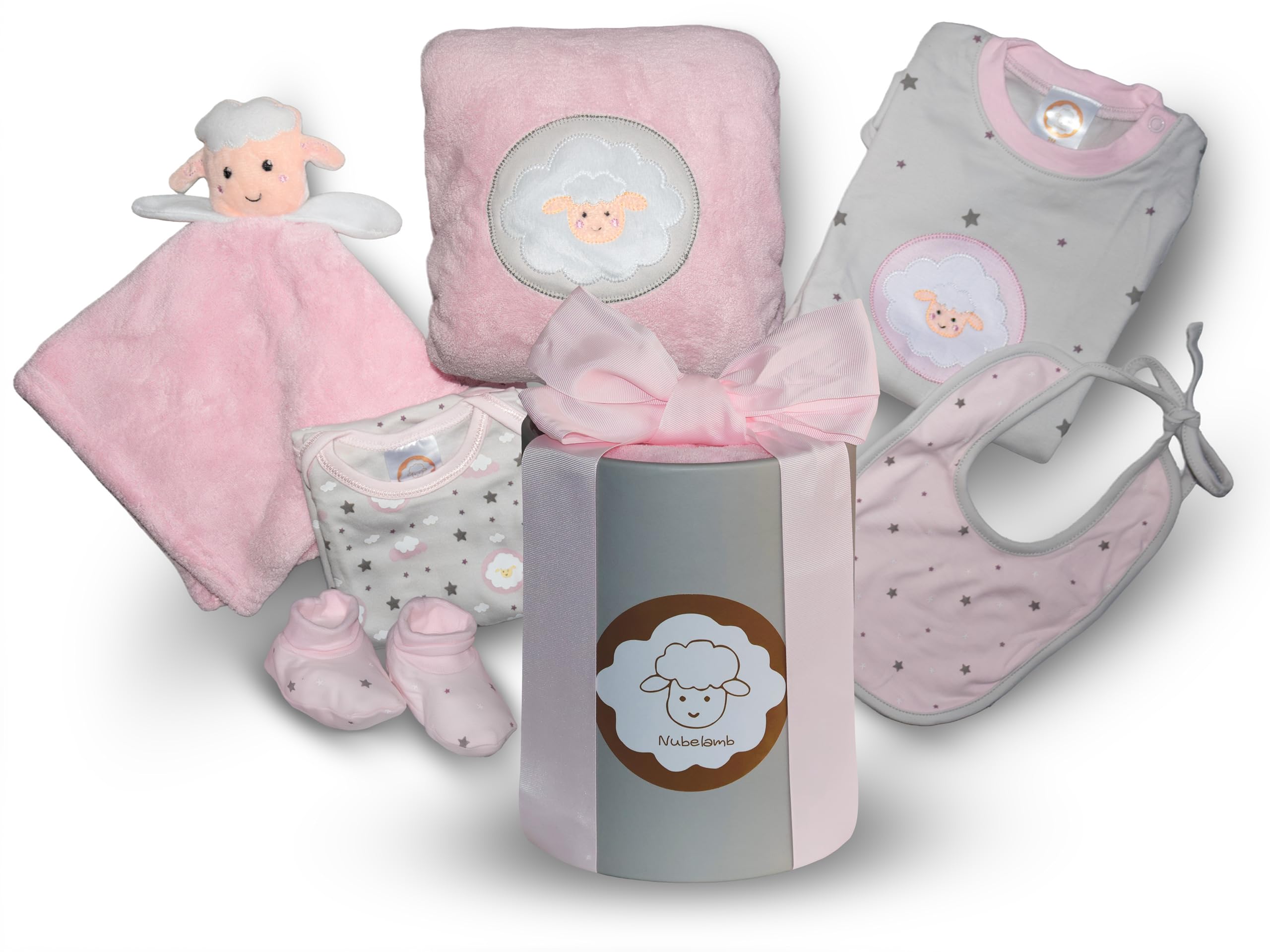 Regalo Bebé Recién Nacida Niña, Canastilla Lista para Regalar | Un regalo completo y elegante, listo para entregar: no necesitas montar ni envolver nada para sorprender a los padres.