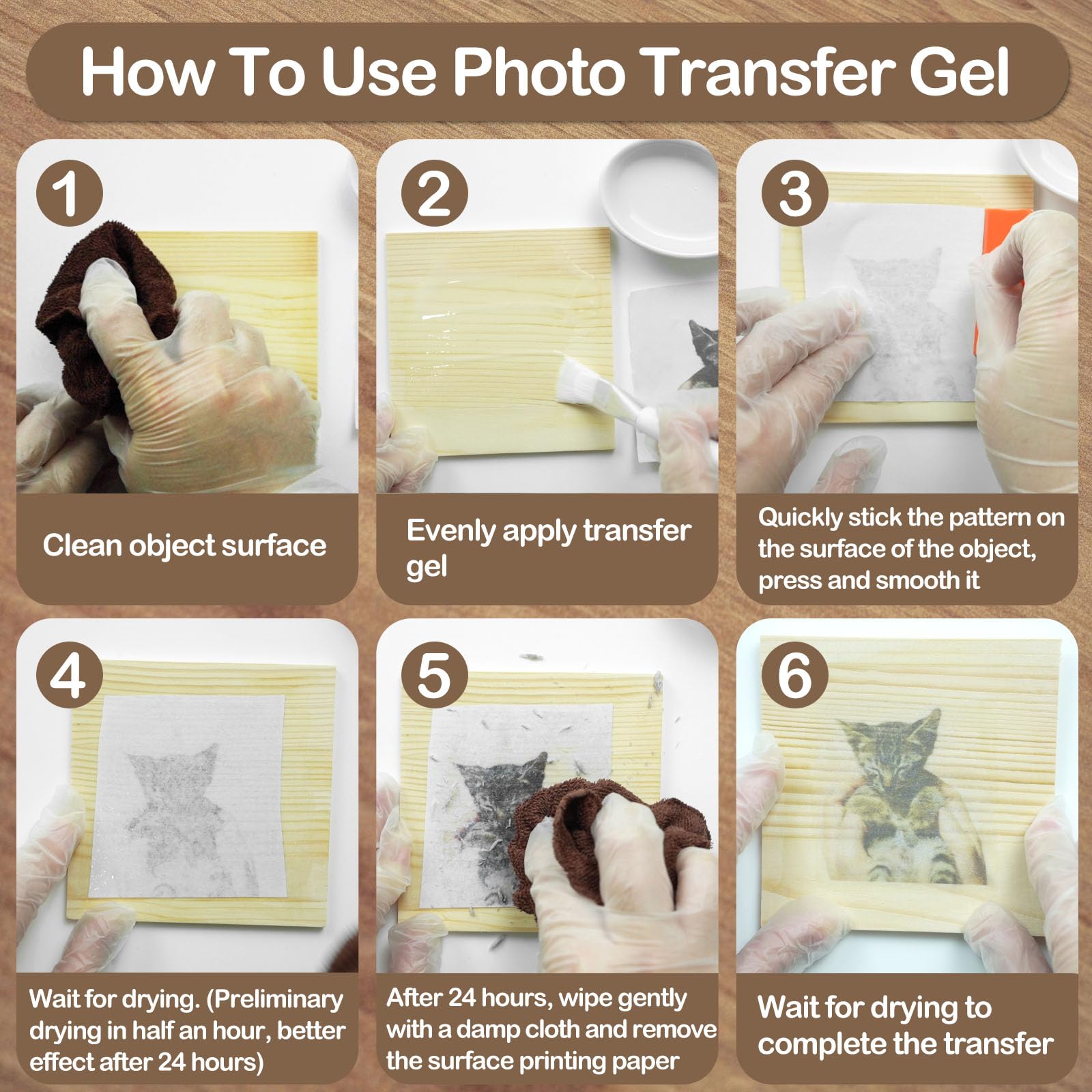 Photo Transfer Medium Gel, 200 ml carta trasferimento foto per legno, gel trasferimento foto per decorare mobili, attività familiari fai da te, ricordare persone ed eventi