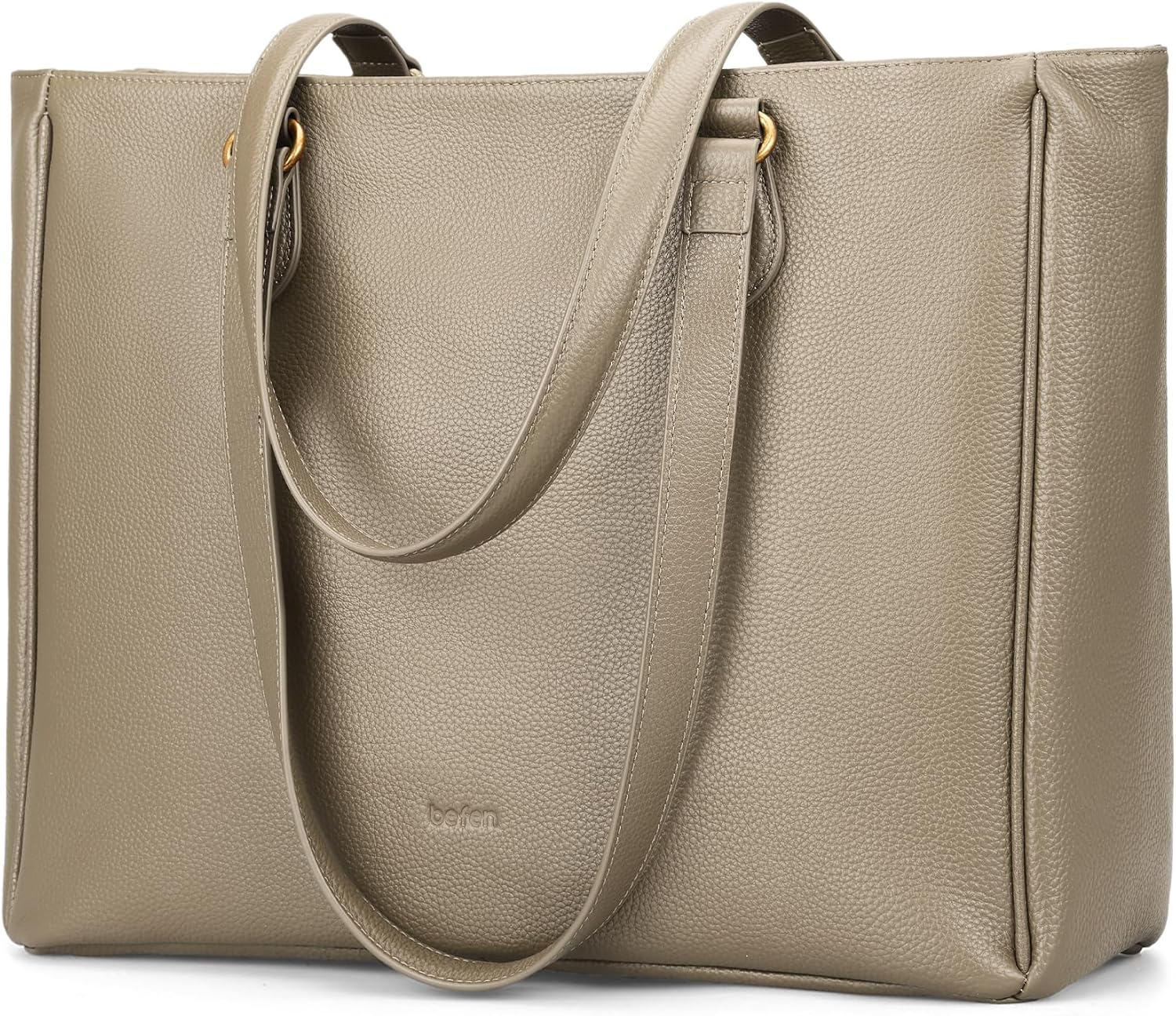 befen Genuine Leather Tote Bag for Women Work, Womens Laptop Purse Bags Shoulder Satchel Handbags with 15.6" Compartment