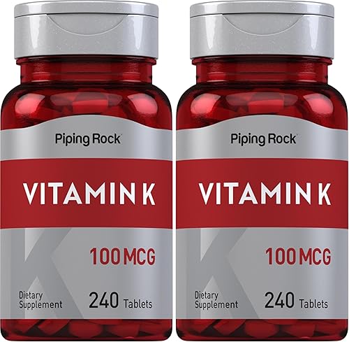 Miniatura 8 de Piping Rock Vitamina K | 100 mcg | 240 tabletas | Suplemento para mujeres y hombres | como fitonadiona | Vegetariano, sin OMG, sin gluten