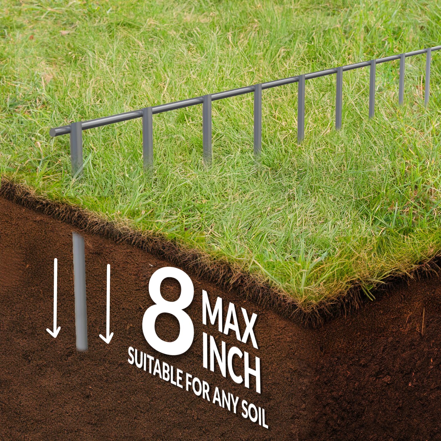 Dig Defence - La valla de barrera original para animales, pequeña/mediana - Paquete de 12, 36 pies de longitud total - Cerca sin excavación