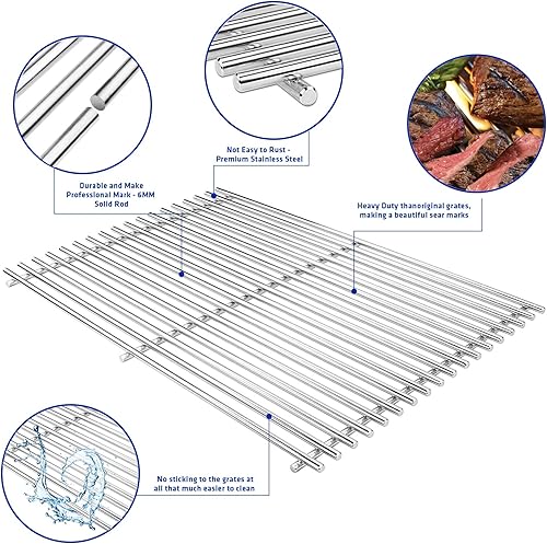 Vista 3 de Uniflasy Rejillas de cocción para Charbroil 463420508, 463420509, 463420511, 463436213, 463436214, 463436215, 463440109, 463441312, 46344155 42