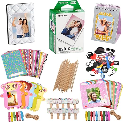 Fujifilm instax Mini 8,9,11,12 Camera Accessory KIT Includes - Fuji Instant Film 20 Sheets + Premium Over 60 PCS Bundle for fujifilm instax Mini Films