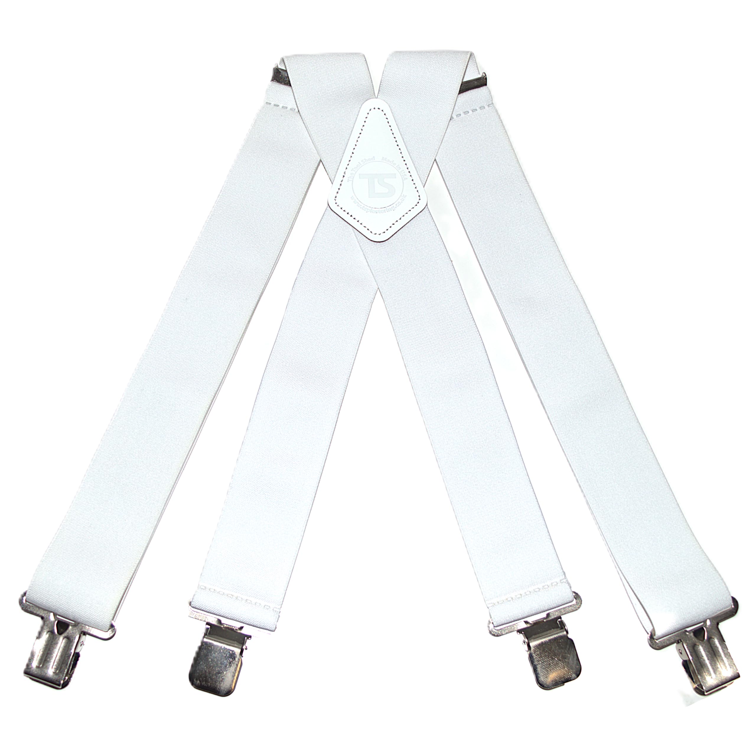 Plain Wide Braces Brimarc Men's White Brimarc Onesize Plain Work Braces 2"/50Mm