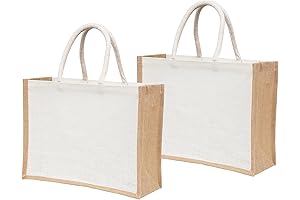 White Jute Burlap Tote Bags for a Carefree Day at the Beach