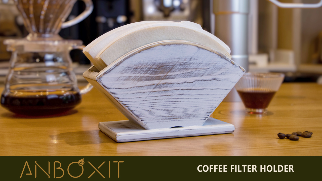 Porte Filtre à Café En Pin - Support Pour Filtres Hario, Melitta, Chemex - Décoration Bar à Café