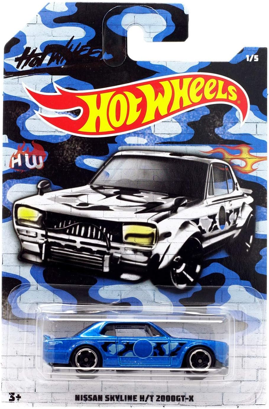 Hot Wheels 2020 Camouflage Series 1/5 Blue Nissan Skyline H/T 2000GT-X