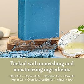 360Feel Cool Water Soap - Made in the USA - Castile Handmade All Natural Cold Processed - Infused with Cool Water Scent for Gentle Cleanse & Moisturizing Lather - Rich Foam (5 oz)