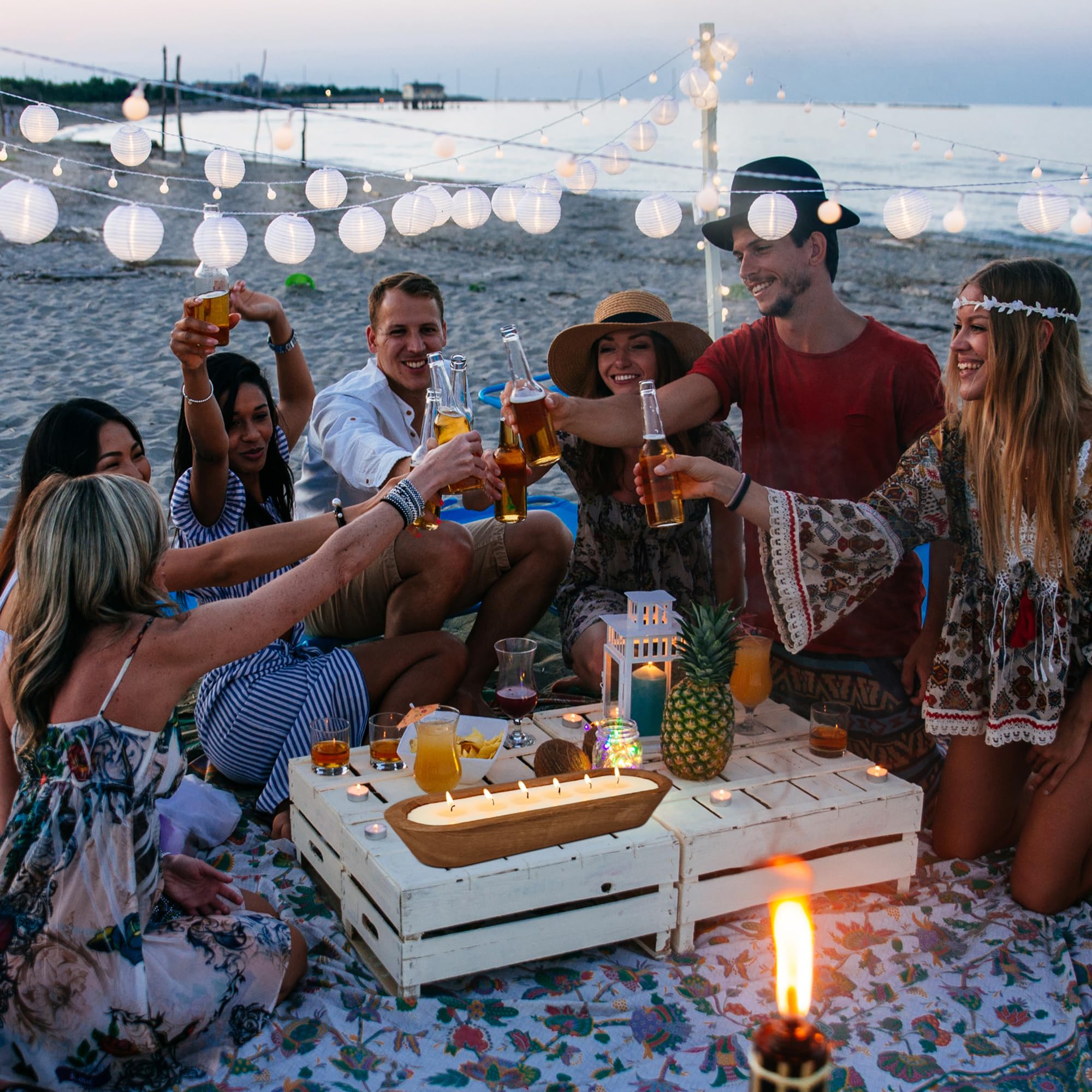 Velas de citronela, vela perfumada grande de 16 pulgadas con cuenco de madera, 6 mechas de 30 onzas, vela de citronela para exteriores, interiores, patio, jardín, camping