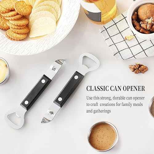 Miniatura 7 de Little Cook - Abrebotellas de acero inoxidable, 2 en 1, multifuncional, abridor de latas y cerveza, apto para lavavajillas (2 unidades, negro)