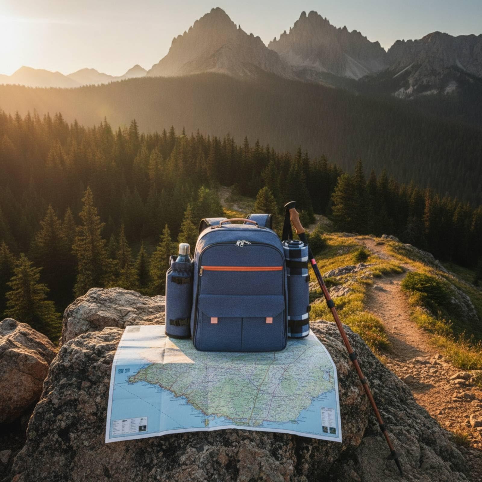 rockible Zaino Termico Isolante Borsa Frigo Picnic Contenitore Pranzo Struttura Rettangolare Stabile in Tessuto 300D Manico Superiore Tasche con Cerniera