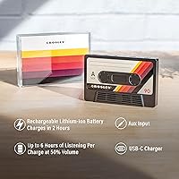 Vista 2 de Crosley CR3045BK-CS Cassette Tape Portable Wireless Bluetooth Speaker, Classic Black