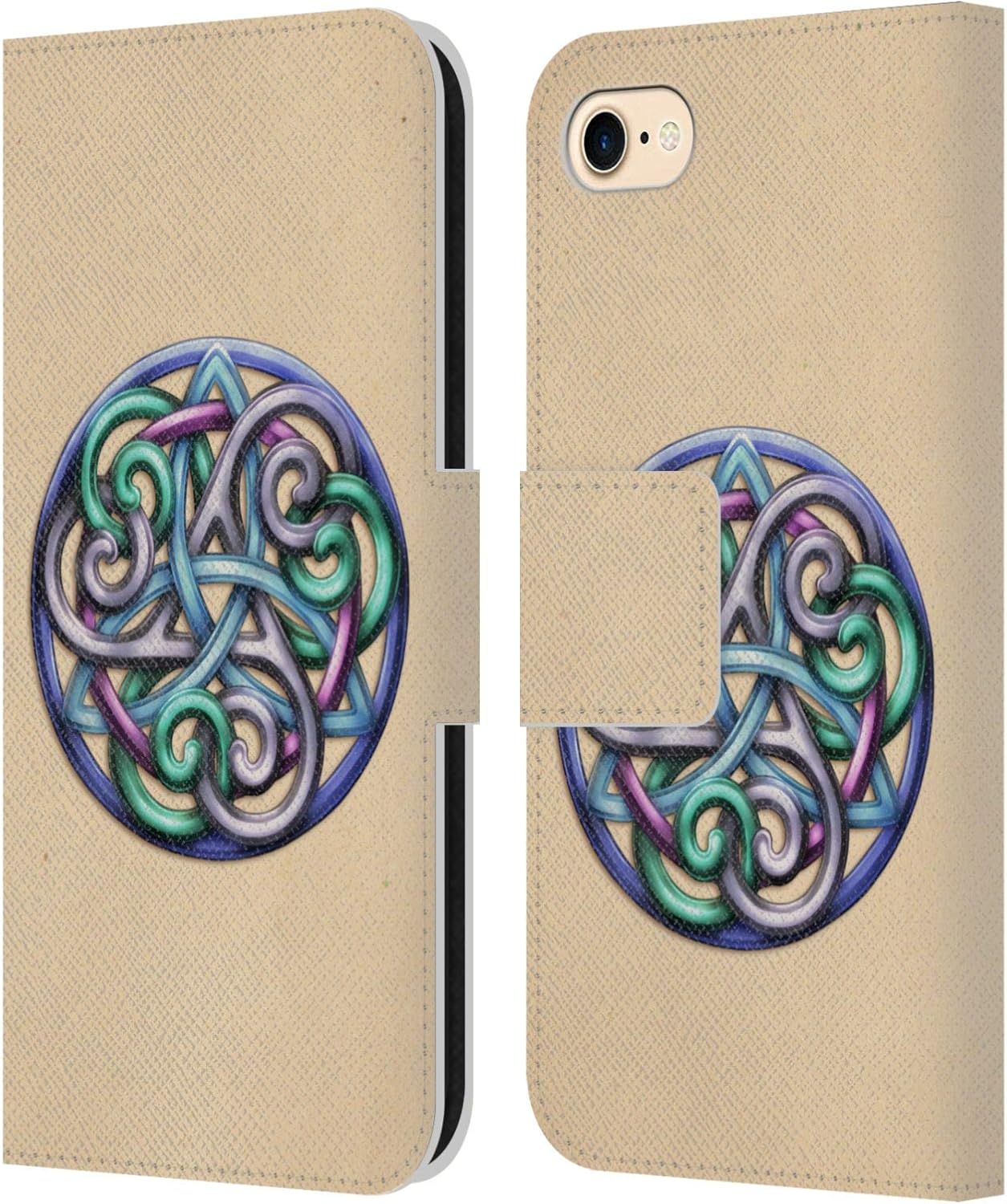 Head Case Designs Officially Licensed Brigid Ashwood Hare Celtic Wisdom 2 Leather Wallet Case Compatible with Apple iPhone 7/8 / SE 2020 & 2022