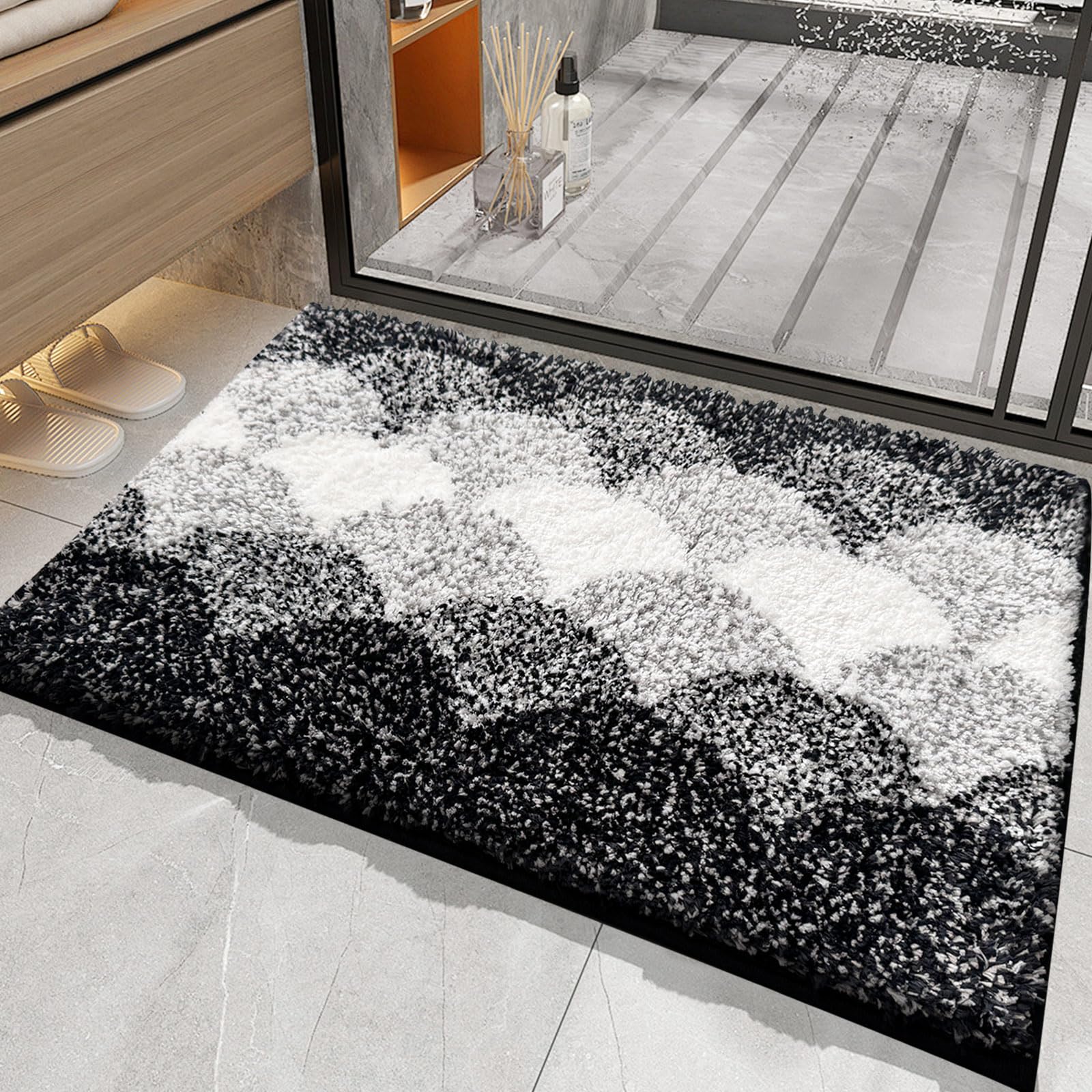 Bathroom Rugs Thick Absorbent Bath Mat Rug Non Slip Soft Shaggy Bath Room Floor Mats for Bathroom Machine