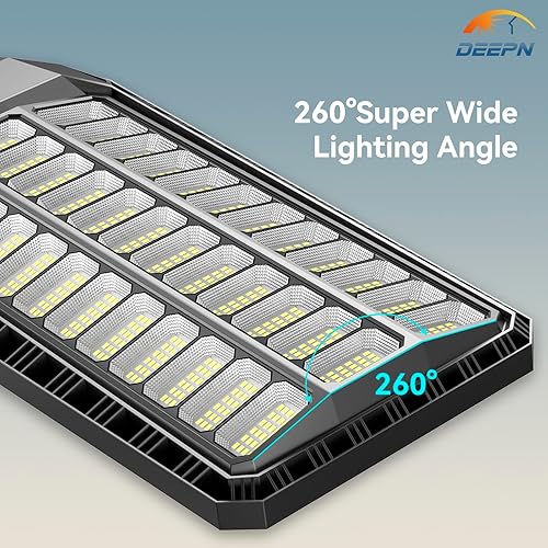 Miniatura 7 de Deepn Farolas solares para exteriores, luces solares de estacionamiento de 9500 W, 360000 lúmenes, luces solares para exteriores, IP67, impermeable,