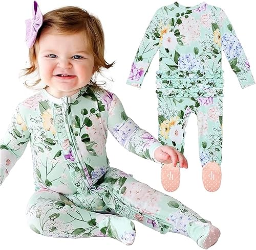 Posh Peanut Baby Rompers Pajamas - Baby Girl Clothes - Newborn Girl Clothes - Kids One Piece PJ - Soft Viscose from Bamboo Bomberos, Athletic