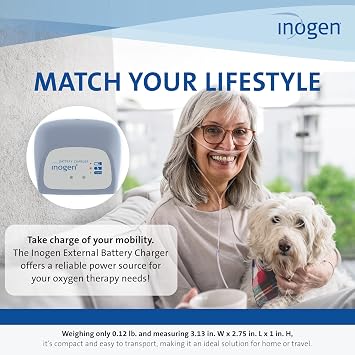 Inogen One G3 External Battery Charger - Lightweight and Portable Charging for The Inogen One G3-0.12 lb. - 3.13 in. W x 2.75 in. L x 1 in. H