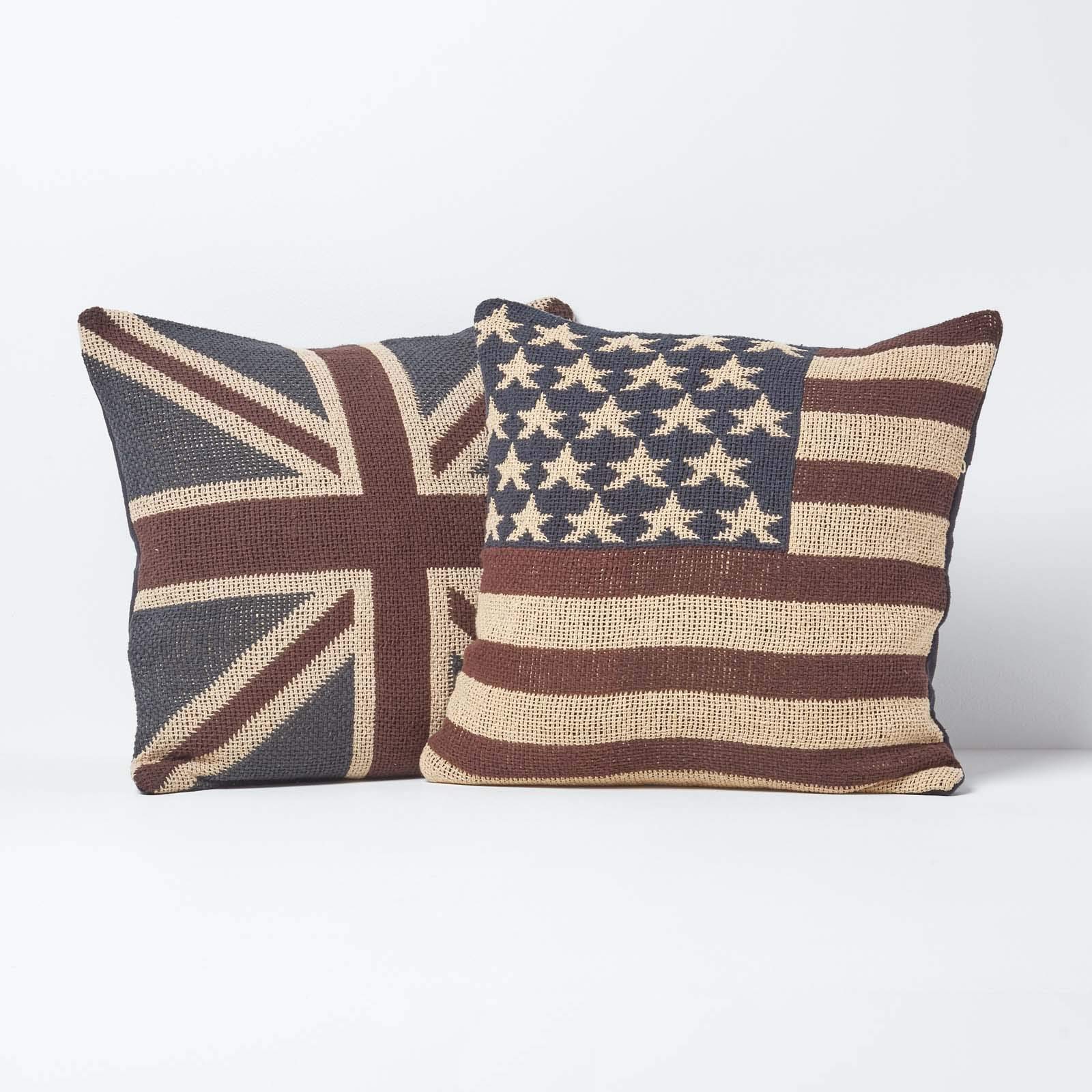 Homescapes cuscino in tessuto jacquard Union Jack Regno Unito bandiera decorativo Cuscino imbottito di 100% cotone The Perfect British Gift, 100% Cotone, Blue, 45 x 45cm