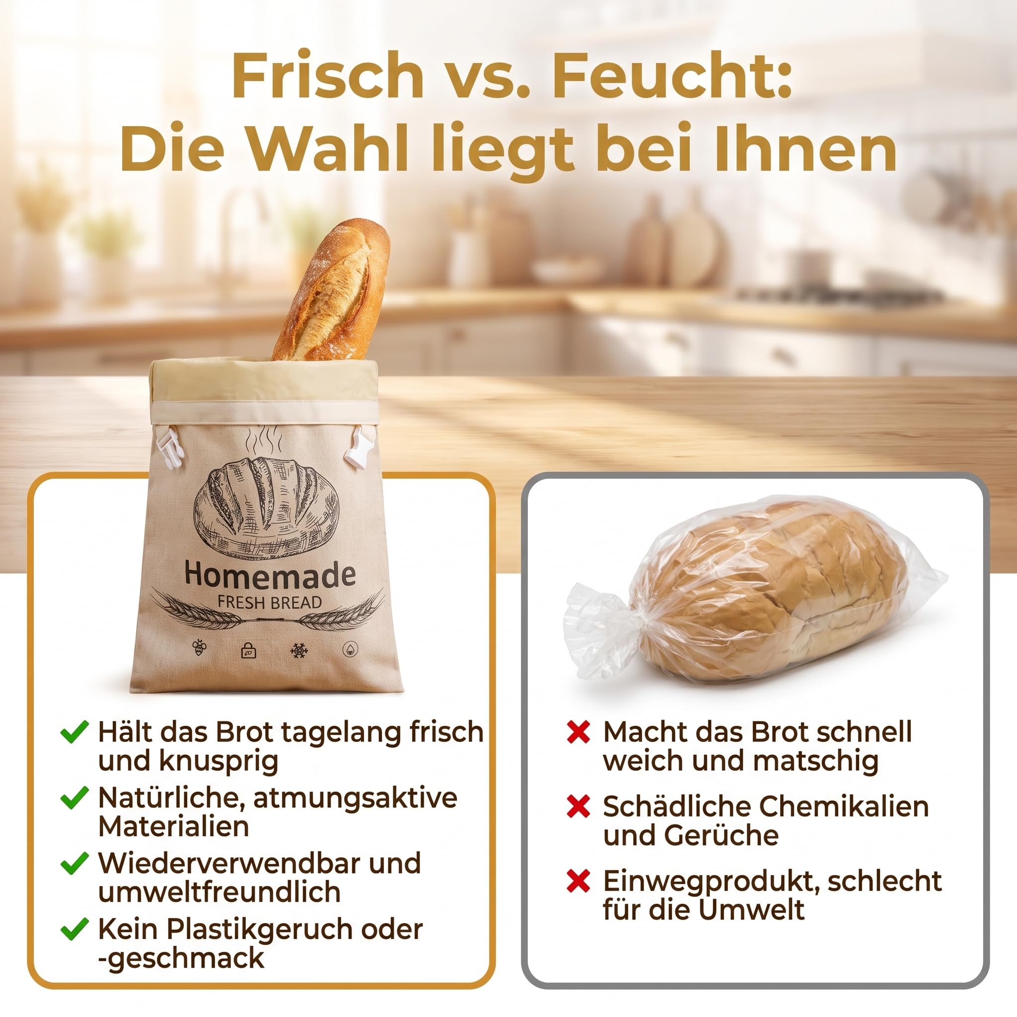 Brotbeutel Leinen, 32x43 cm Bienenwachs Brotbeutel mit Natürlichem Bienenwachs Schnallverschluss Wiederverwendbar Brotaufbewahrung Frischhalten für Brot Frischhalten Sauerteig Backwaren