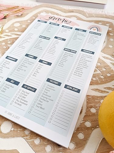 Miniatura 7 de Bloc de notas de lista de comestibles, lista de compras 60 páginas extraíbles para planificar comidas y crear una lista de compras