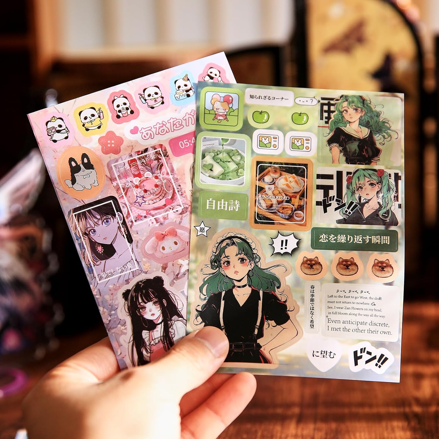 800 Pcs Japanese Manga Sticker Book, Heisei Retro Aesthetic Stickers for Journaling, 45 Sheets Pre-Cut Japanese Sticker Book for Adults, Scrapbook & Planner Decorative Stickers for DIY Crafts