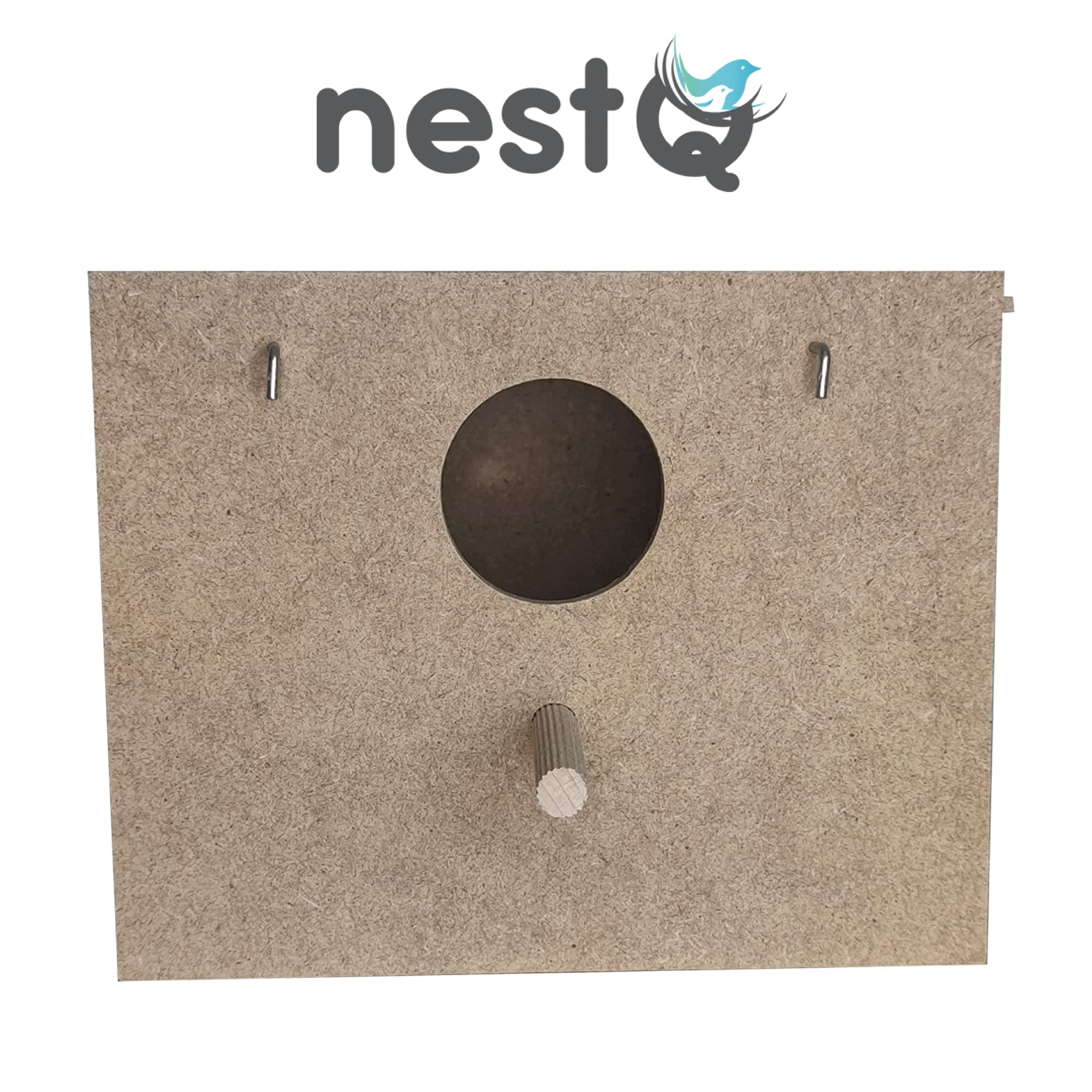 Nichoir pour perruches avec copeaux pour le lit, nichoir en bois pour oiseaux, avec attaches pour la cage à oiseaux, 19 x 15 x 13,5 cm