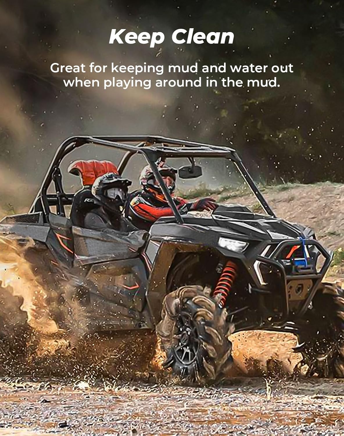 KEMIMOTO UTV Fender Flares 4PCS, Extended Mud Flap Guards Compatible with Polaris RZR S 900/S 1000/RZR 4 900 (2015-2020), Complete Front and Rear Set