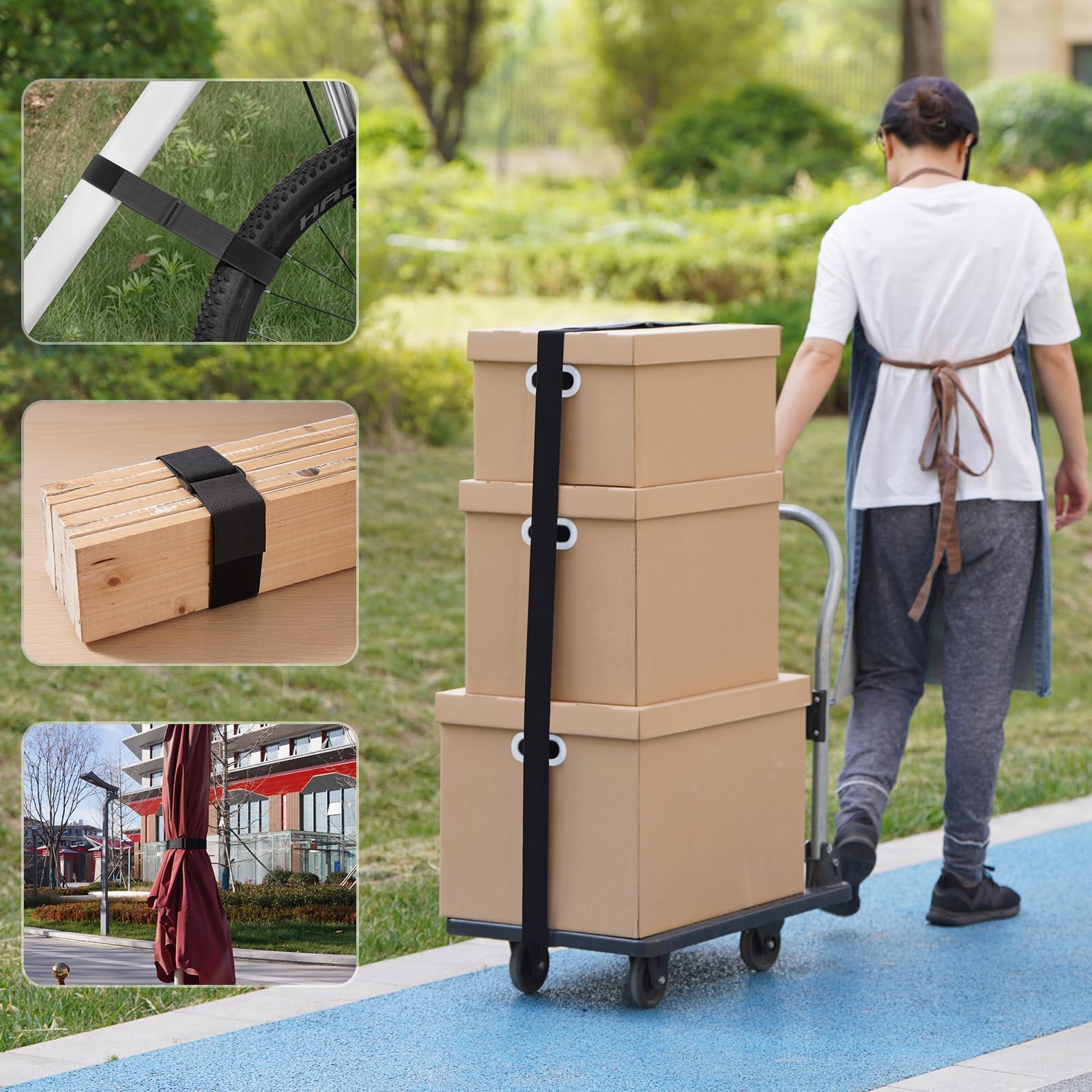 Cintas de Sujeción de 5 cm x 5m de Alta Resistencia con 15 Hebillas – Sujetacables Cintas Ajustables, Cortables a la Longitud Deseada, Reutilizables para Asegurar Cables, Mangueras, Tubos y Más