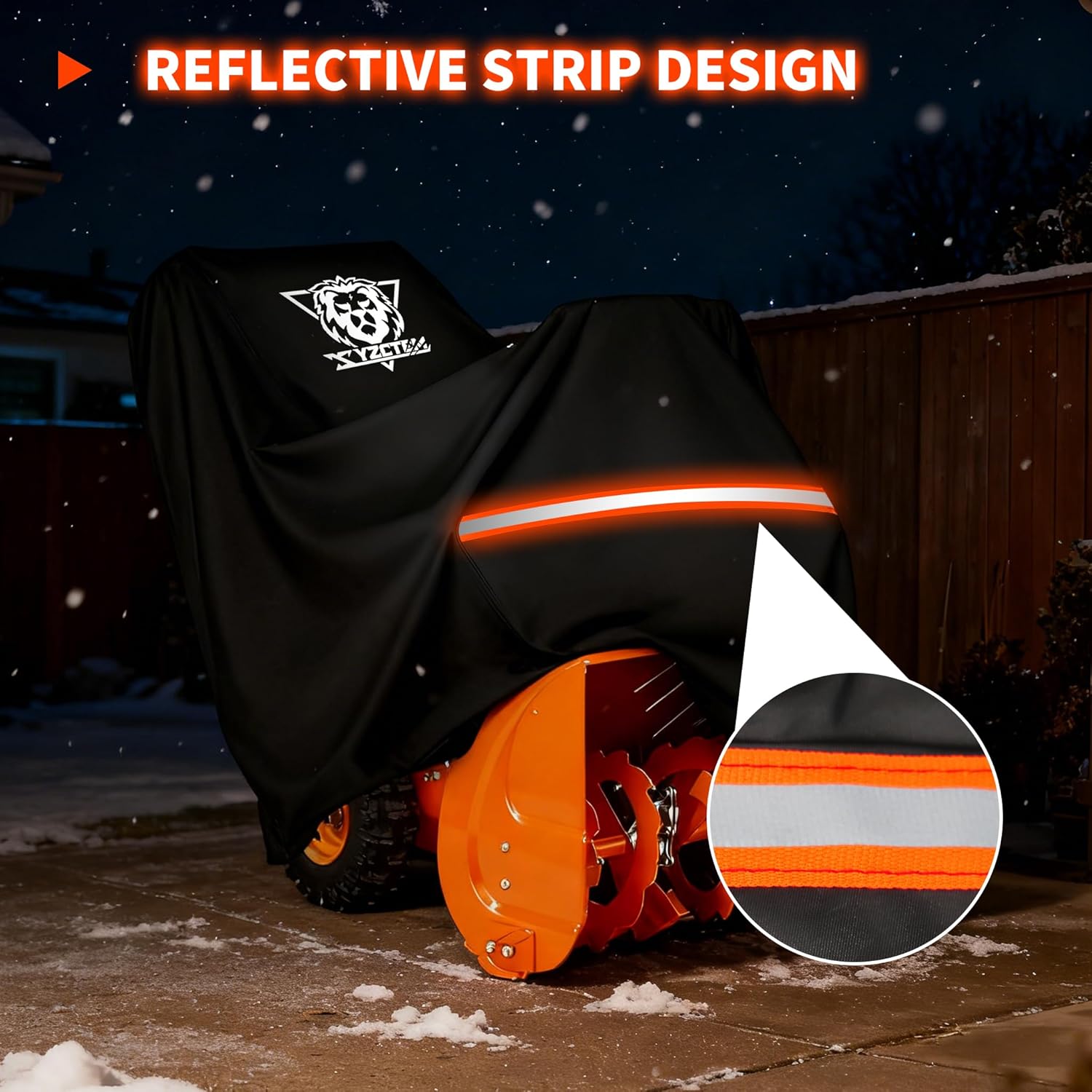 XYZCTEM Snow Blower Cover 300D Oxford Fabric, Universal Fit Snow Blower Cover, Covers for Snow Blowers Against Water, UV, Wind, Outdoor Protection (Black)