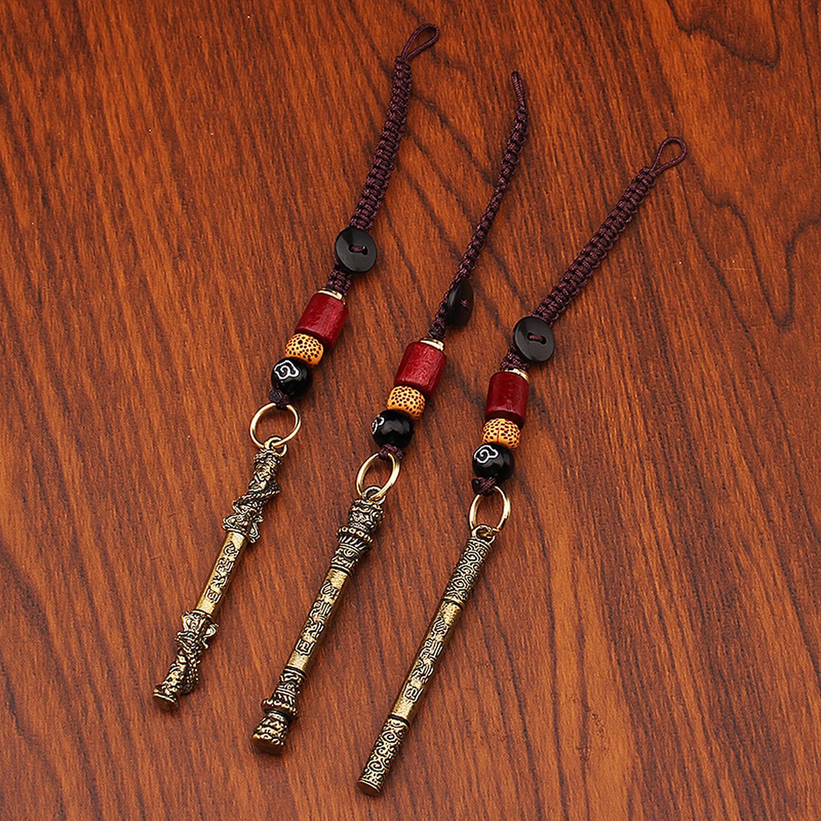 NBKLSWSUI Handmade Brass Keychain Sculpture For Men's Office Desk&man Cave Vintage Decor Unique Feng Shui