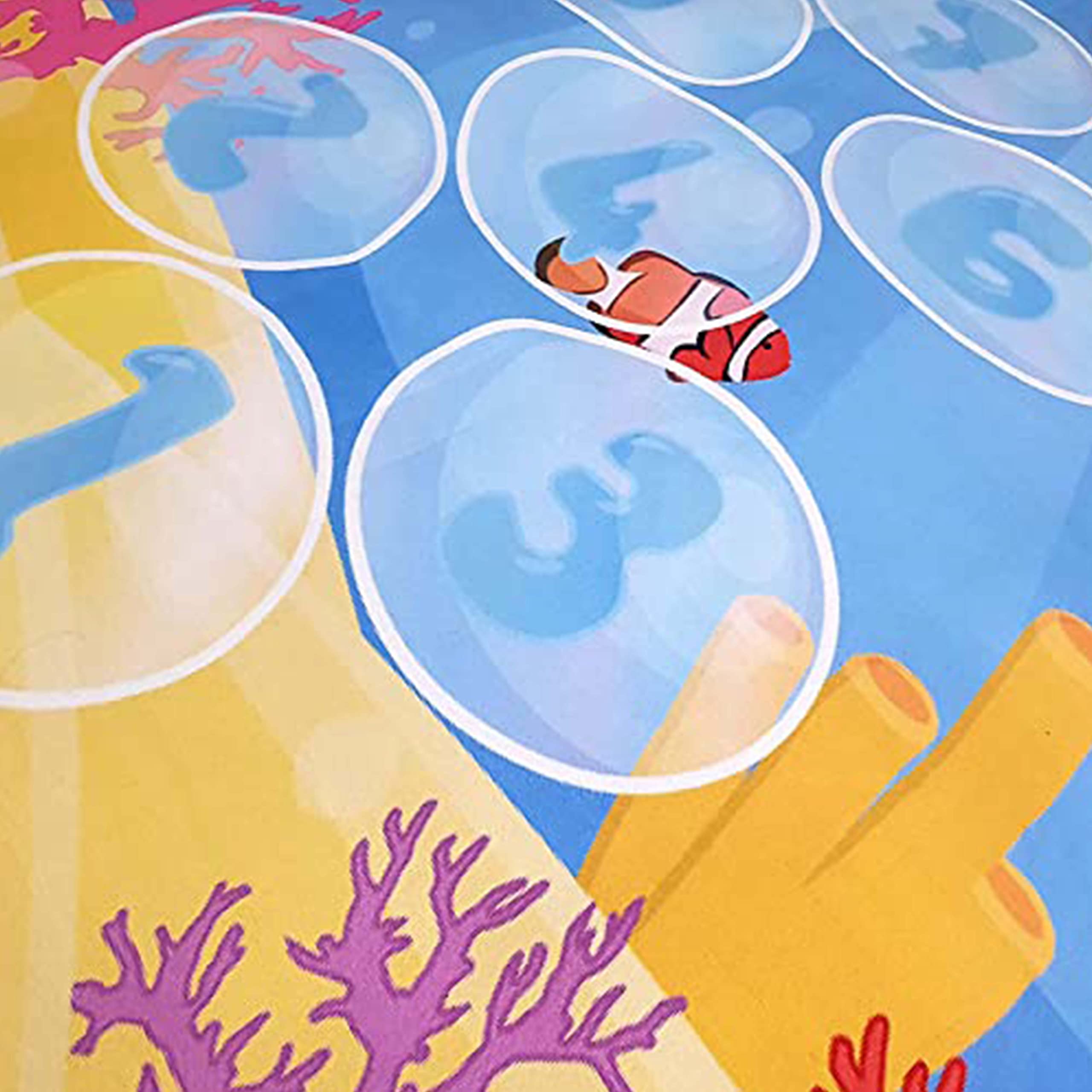 Toy Park Underwater Hopscotch Game Rugs,Kids Play Area Rugs Soft Durable Floor Carpet Runner for Bedroom,Playroom Nursery,Great Gift for Girls & Boys (7'9" x 5'2", Multicolor) 2