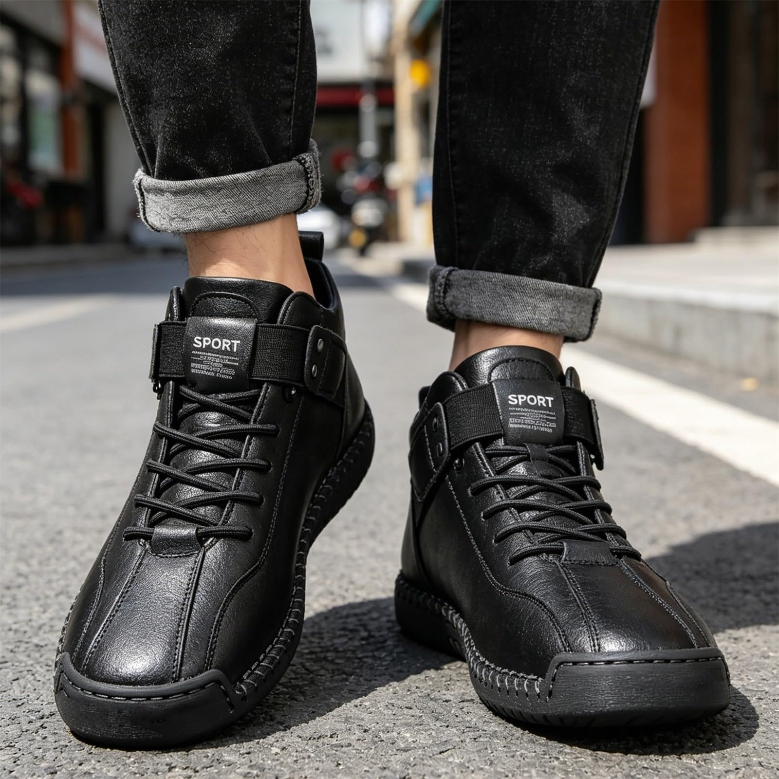 Zapatos ortopédicos mujer ancho H, zapatillas de cuero de talla grande