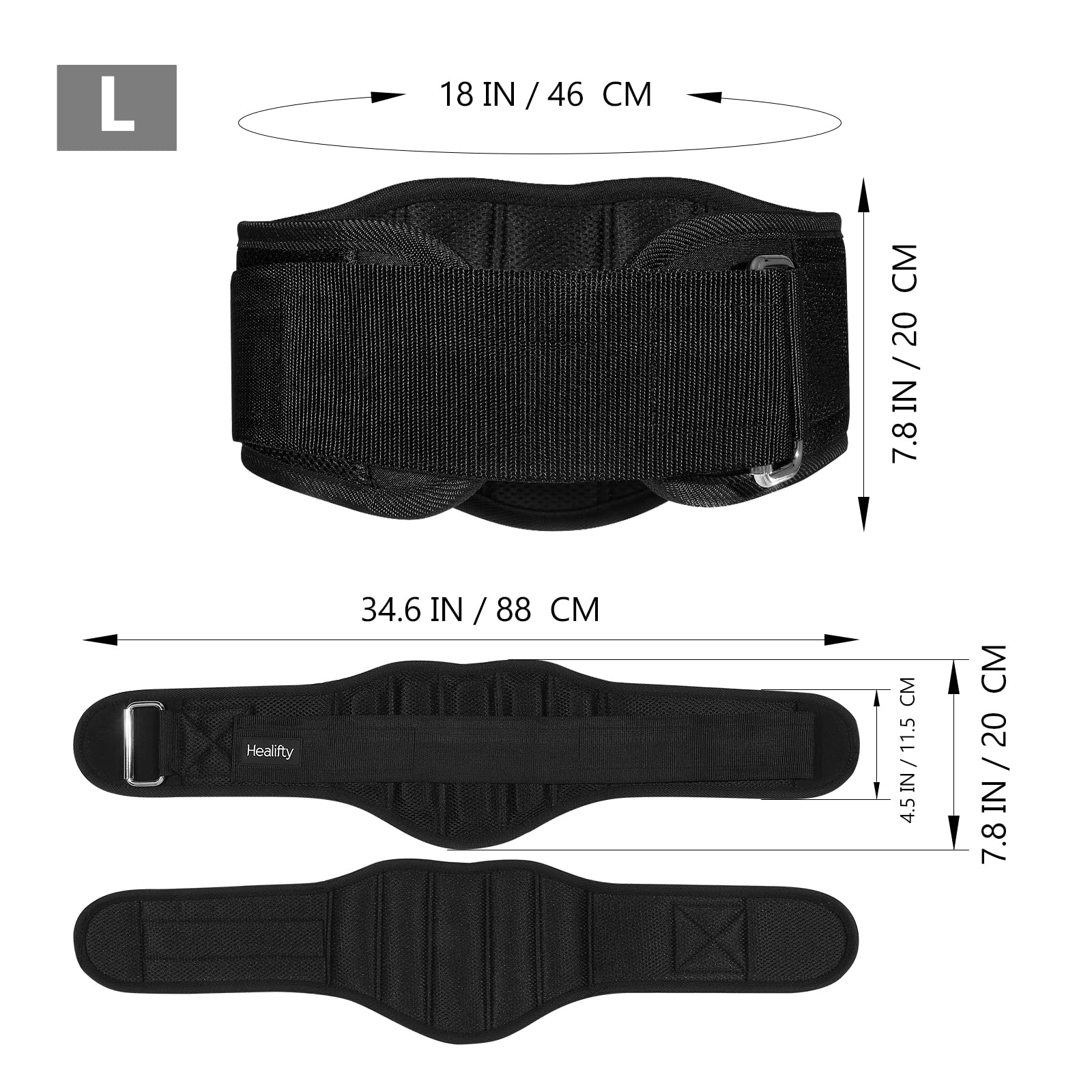 Weight Lifting Belt for Men Women: Lower Back Support for Serious Functional Fitness - Gym Workout Weightlifting | Squats | Deadlift | Cross Training