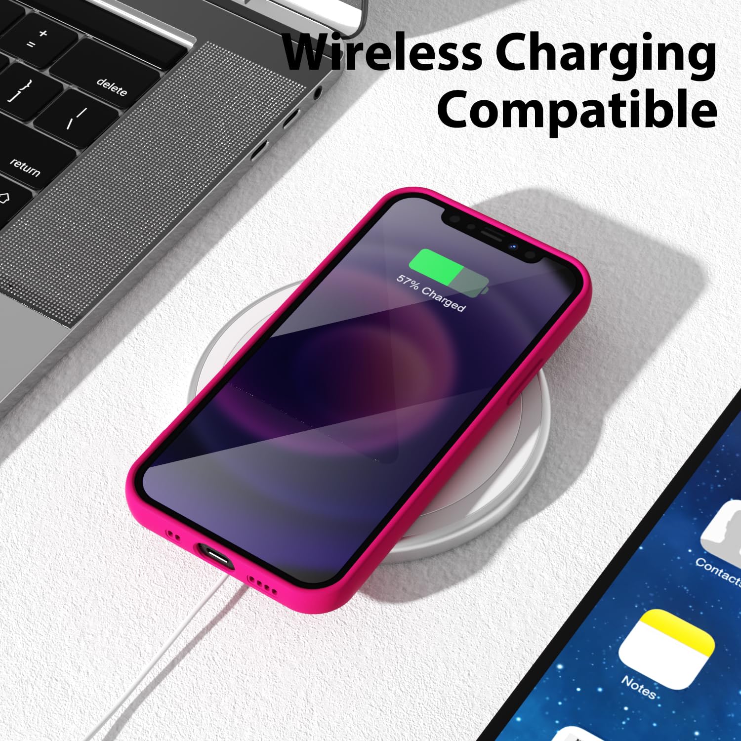 oakxco for iPhone 17 Pro Max Phone Case Liquid Silicone, Cute Thin Slim Grip Soft Rubber Gel for Women Men, Smooth Matte TPU Plain Solid Color Girly Simple Case with Camera Cover, Light Pink — view 1808