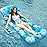 Jasonwell Inflatable Pool Float Adult - Pool Floaties Lounger Floats Floating Chair Raft with Adjustable Backrest Cup Holders Water Floaty Lake Lounge Tanning Floats Beach Party Toys for Adults (Blue)