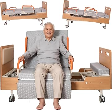 90 Rotating Hospital Beds Full Electric Height Adjustable for Homecare Use