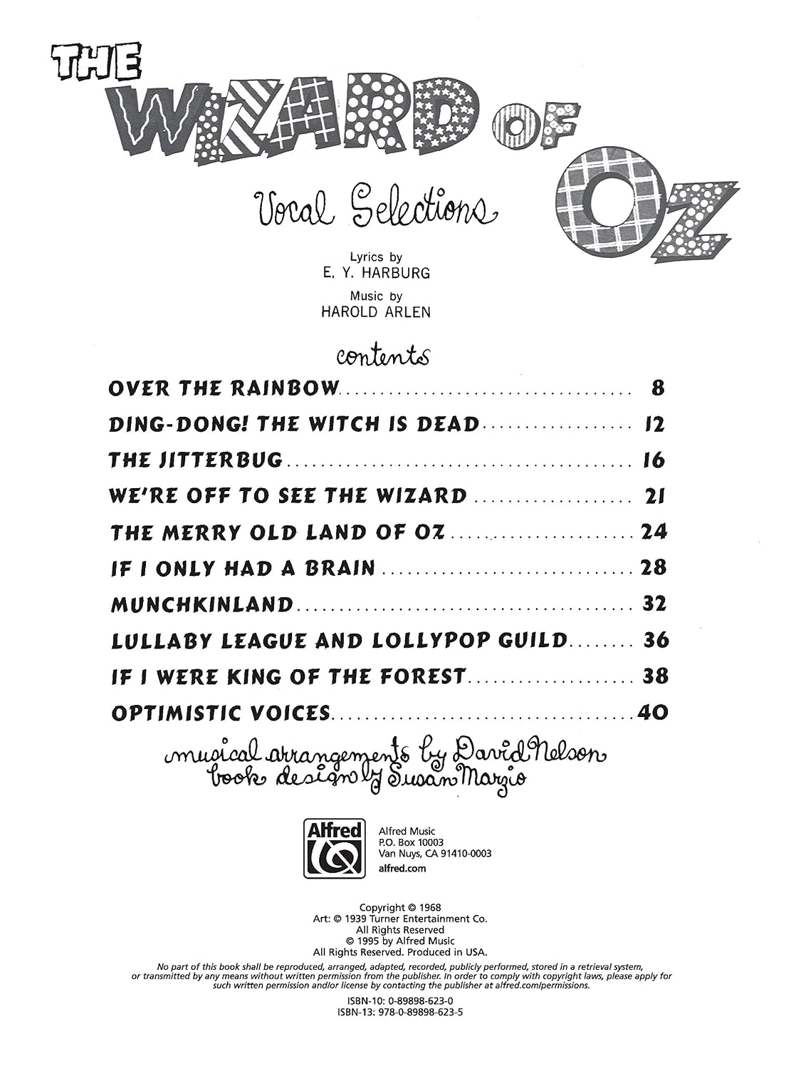 The Wizard of Oz (Movie Selections): Piano/Vocal/Chords