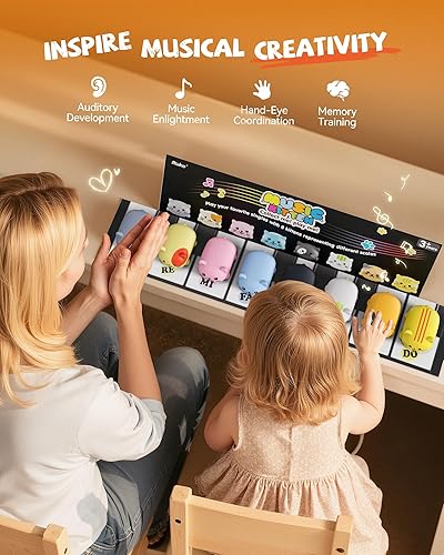 Miniatura 3 de Ruko 1701 - Teclados de piano de gatos musicales con lindo tono de miau, escala de música de reproducción de prensa, divertidos juguetes musicales